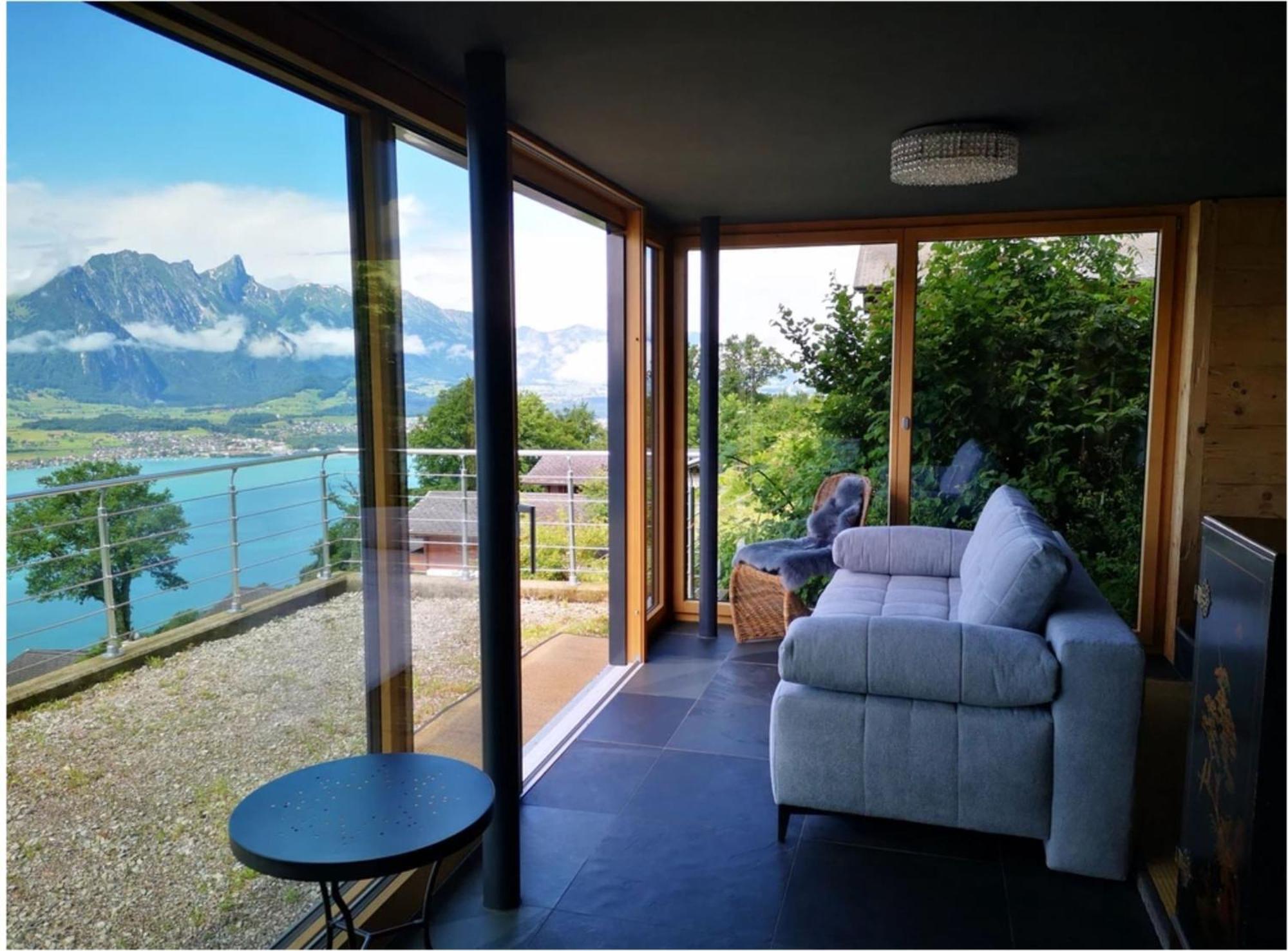 Chalet With View Of The Mountains And The Thun Lake Sigriswil Exterior foto