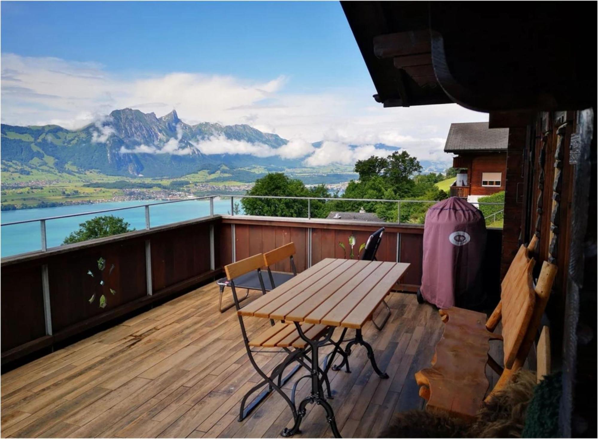 Chalet With View Of The Mountains And The Thun Lake Sigriswil Exterior foto